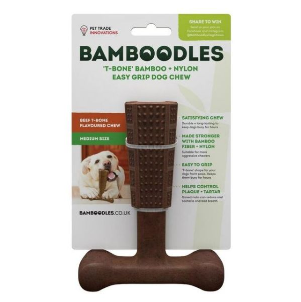 Picture of Bamboodles T-Bone Dog Chew Beef Medium