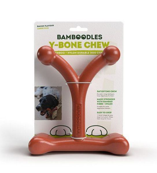 Picture of Bamboodles Y-Bone Bacon Dog Chew Large