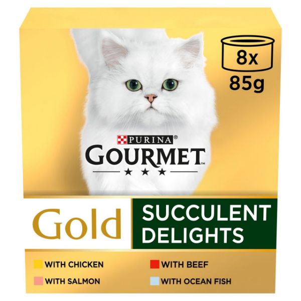 Picture of Gourmet Gold Succulent Delights With Chicken, Salmon, Beef & Ocean Fish 8x85g