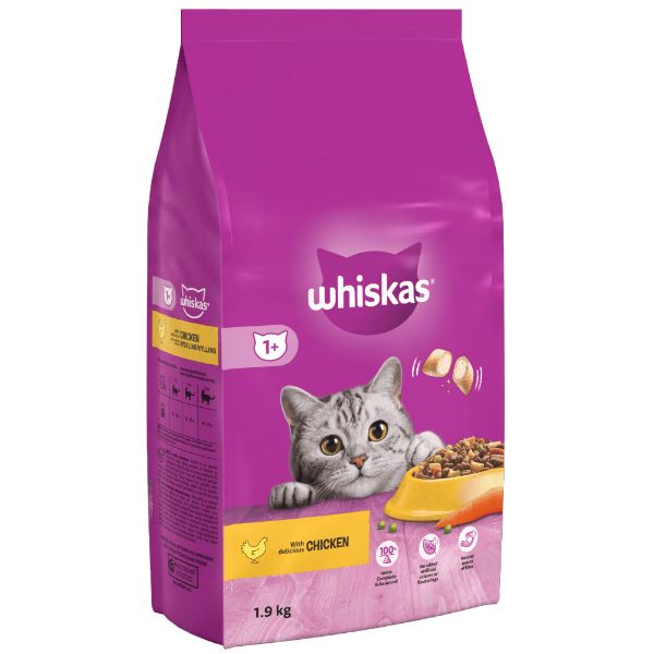 Picture of Whiskas 1+ Adult with Chicken Dry Cat Food 1.9kg