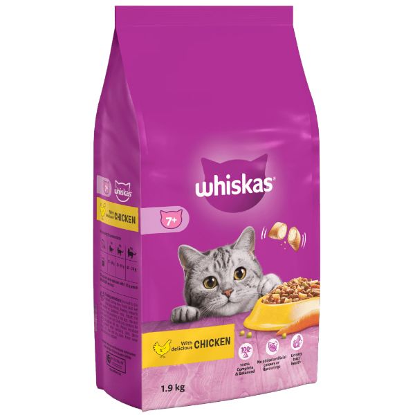 Picture of Whiskas Senior 7+ with Chicken Dry Cat Food 1.9kg