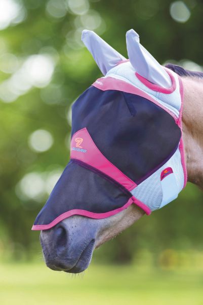 Picture of Shires Air Motion Fly Mask With Ears & Nose Pink