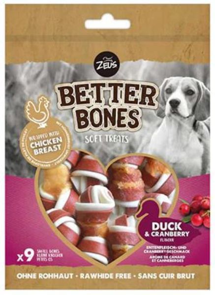 Picture of Zeus Better Bones Duck & Cranberry Wrapped Bones x 9