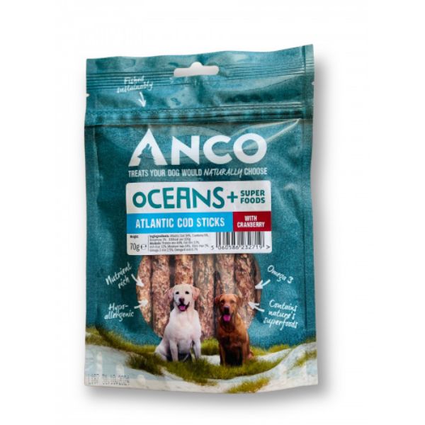 Picture of Anco Oceans+ Atlantic Cod Stick With Cranberry 70g