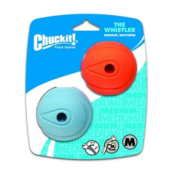 Picture of Chuckit The Whistler Ball 2 Pack Medium 6.5cm