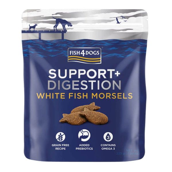 Picture of Fish 4 Dogs - Support+ Digestion White Fish Morsels 225g