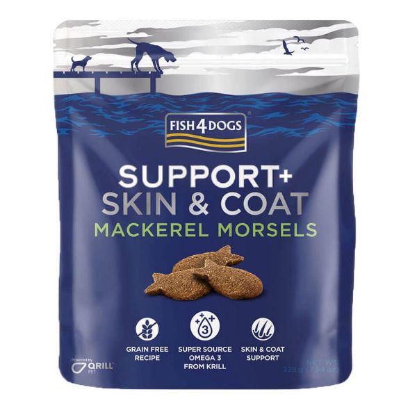 Picture of Fish 4 Dogs - Support+ Skin & Coat Mackerel Morsels 225g