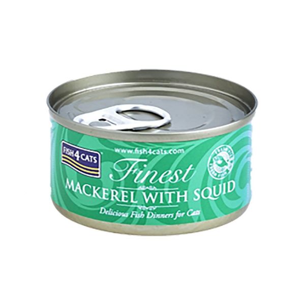 Picture of Fish 4 Cats Finest Wet Mackerel With Squid 10x70g