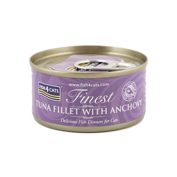 Picture of Fish 4 Cats Finest Wet Tuna Fillet With Anchovy 10x70g