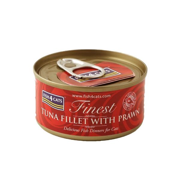 Picture of Fish 4 Cats Finest Wet Tuna Fillet With Prawn 10x70g