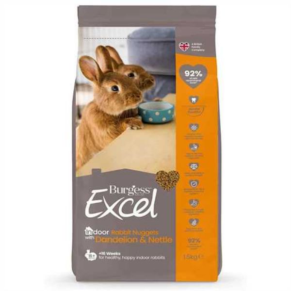Picture of Burgess Rabbit - Excel Indoor Adult Nuggets Dandelion & Nettle 1.5kg