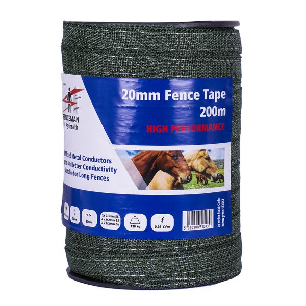 Picture of Fenceman Fence Tape High Performance Green 20mm 200m