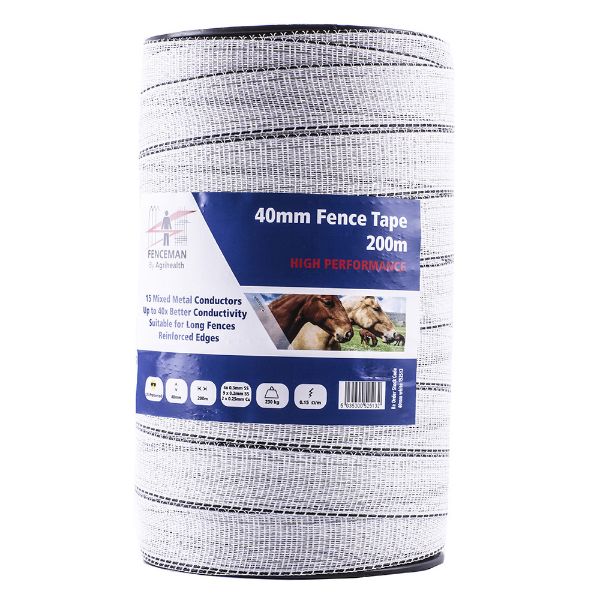 Picture of Fenceman Fence Tape High Performance White 40mm 200m