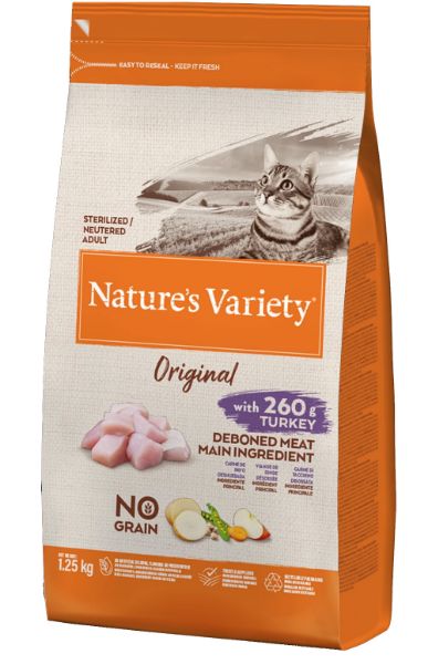 Picture of Natures Variety Cat - Original No Grain Sterilised Turkey 1.25kg
