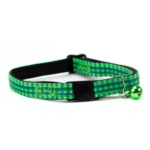 Picture of Great & Small Green Check Cat Collar