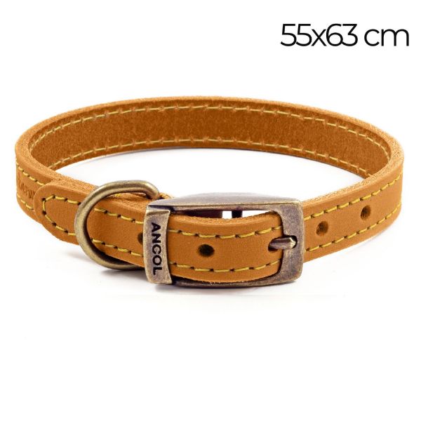 Picture of Ancol Timberwolf Leather Collar Mustard 55-63cm Size 8