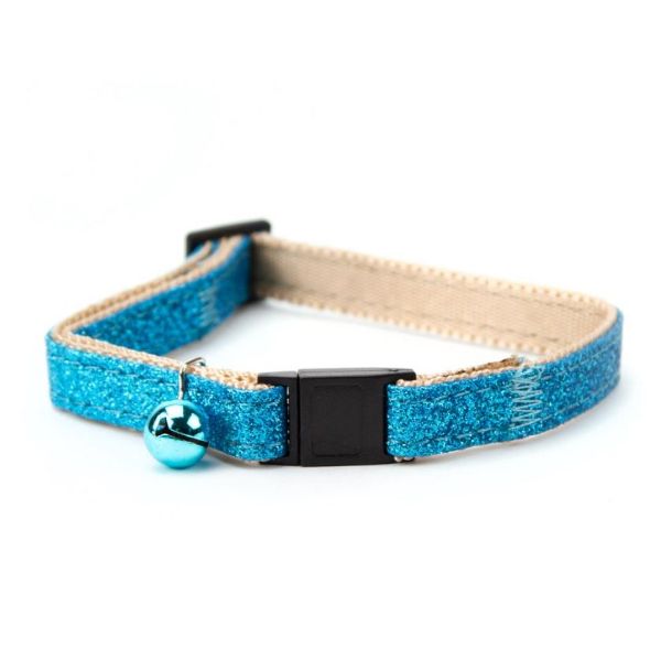 Picture of Great & Small Blue Glitter Cat Collar