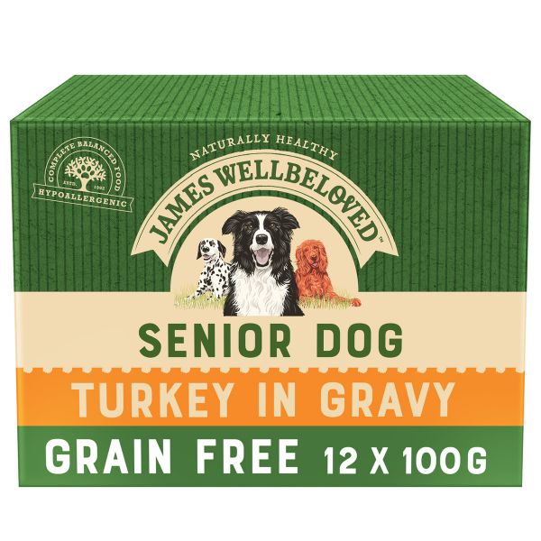 Picture of James Wellbeloved Dog - Senior Grain Free Pouches Turkey 12x100g