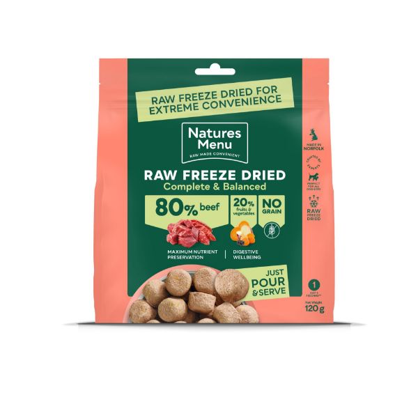 Picture of Natures Menu Dog - Complete & Balanced 80/20 Freeze Dried Beef 120g