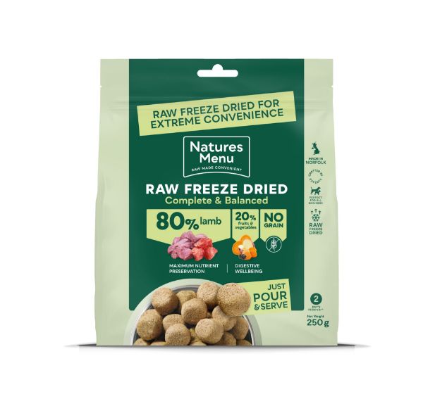 Picture of Natures Menu Dog - Complete & Balanced 80/20 Freeze Dried Lamb 250g