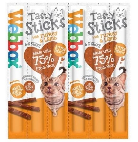 Picture of Webbox Cat Tasty Sticks Turkey & Lamb 30g