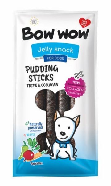 Picture of Bow Wow Pudding Stick Tripe & Collagen Caramel Flavour 6 Pack