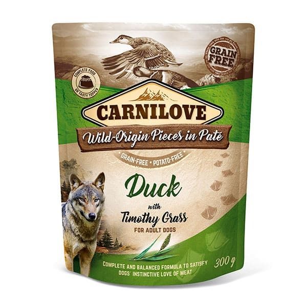Picture of Carnilove Dog -  Adult Pouch Duck With Timothy Grass In Pate 300g