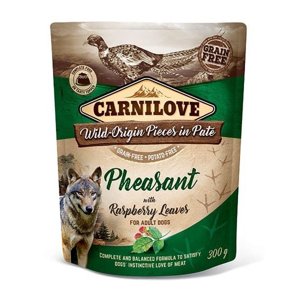 Picture of CarniloveDog - Adult Pouch Pheasant With Raspberry Leaves In Pate 300g