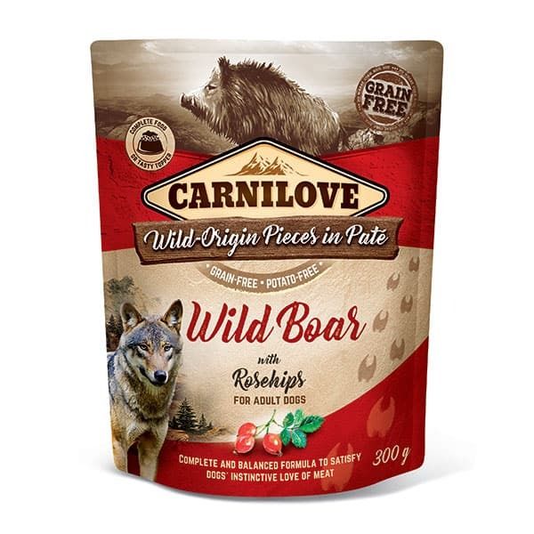 Picture of Carnilove Dog - Adult Pouch Wild Boar With Rosehips In Pate 300g