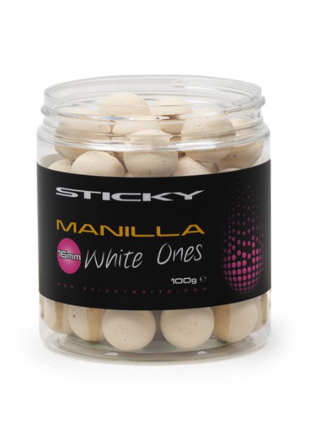 Picture of Sticky Baits Manilla White Ones Pop Ups 12mm 100g