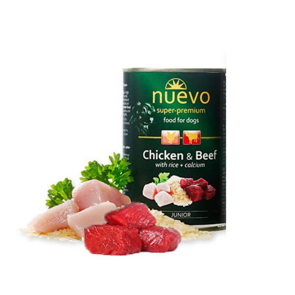 Picture of Nuevo Dog Junior Chicken & Beef With Rice 6x400g