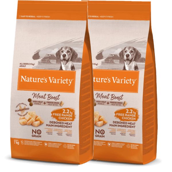 Picture of Natures Variety Dog - Meat Boost Free Range Chicken 2x7kg 
