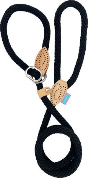 Picture of Hem & Boo Supersoft 14mm Rope Slip Lead Black 60" (150cm)