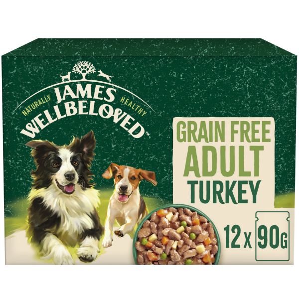 Picture of James Wellbeloved Dog - Adult Pouch Grain Free Turkey 12x90g