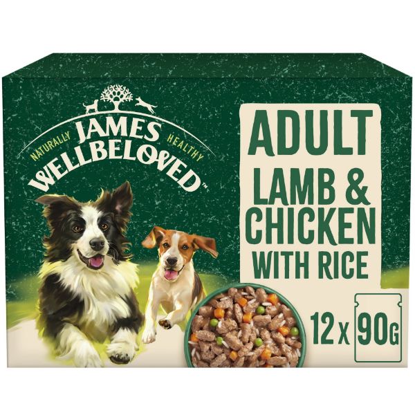 Picture of James Wellbeloved Dog - Adult Pouch Lamb & Chicken With Rice 12x90g