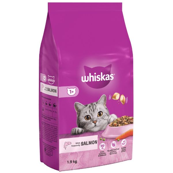 Picture of Whiskas 1+ Adult with Salmon Dry Cat Food 1.9kg 