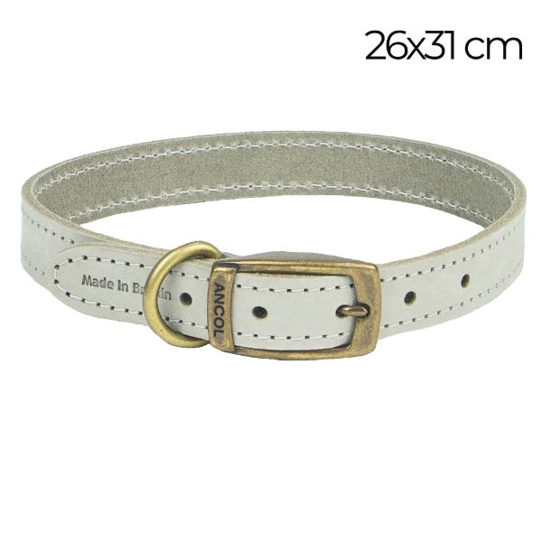 Picture of Ancol Timberwolf Leather Collar Light Grey 26-31cm Size 2