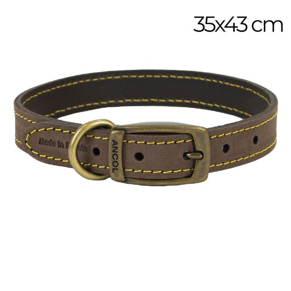 Picture of Ancol Timberwolf Leather Collar Sable 35-43cm Size 4