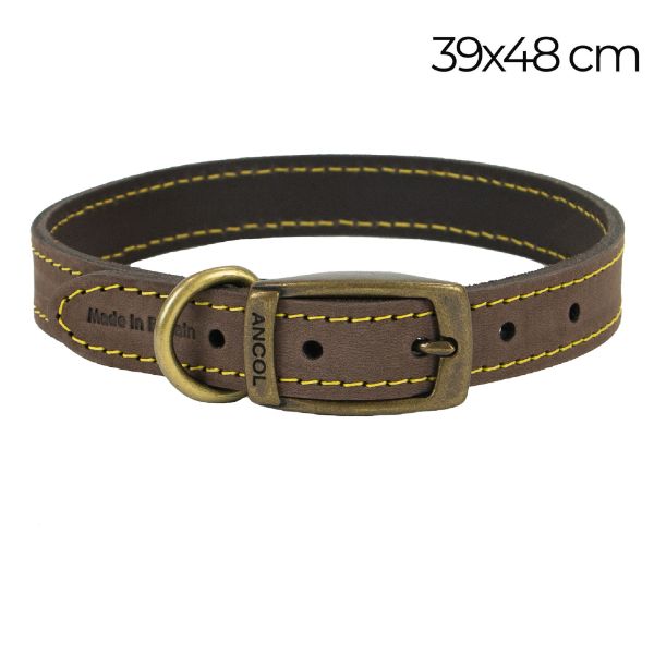 Picture of Ancol Timberwolf Leather Collar Sable 39-48cm Size 5
