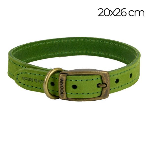 Picture of Ancol Timberwolf Leather Collar Green 20-26cm Size 1