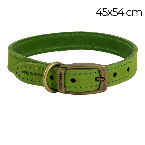 Picture of Ancol Timberwolf Leather Collar Green 45-54cm Size 6