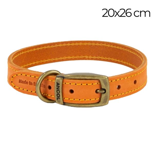Picture of Ancol Timberwolf Leather Collar Mustard 20-26cm Size 1