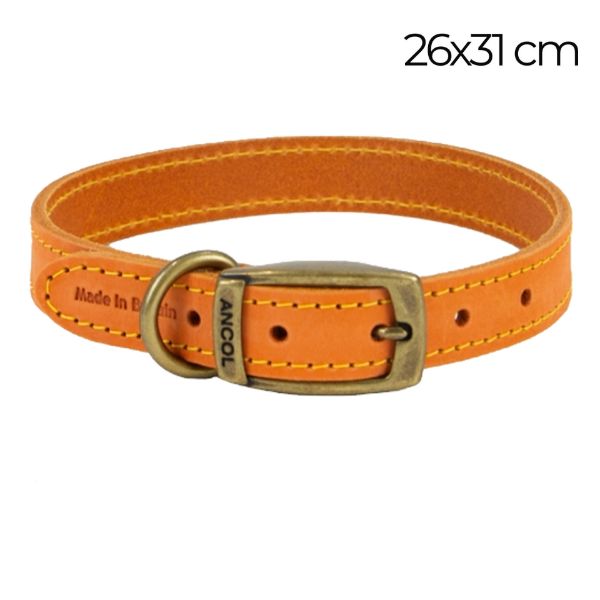 Picture of Ancol Timberwolf Leather Collar Mustard 26-31cm Size 2