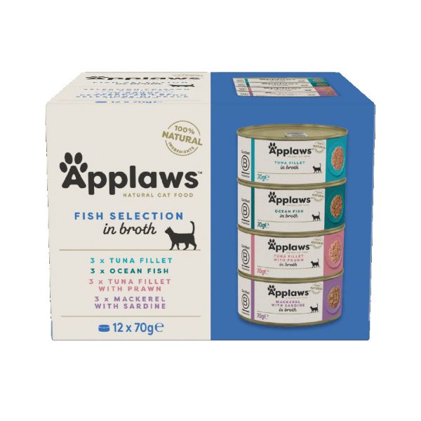 Picture of Applaws Cat - Broth Tins Multipack Fish Selection 12x70g