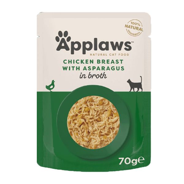 Picture of Applaws Cat - Broth Pouches Chicken Breast With Asparagus 12x70g