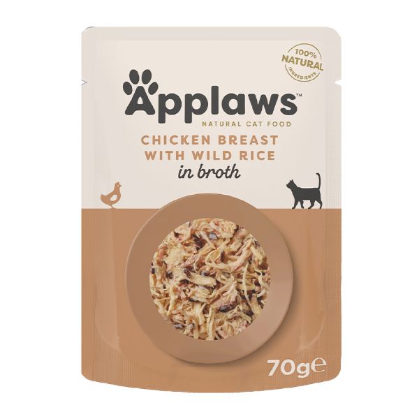 Picture of Applaws Cat - Broth Pouches Chicken Breast With Wild Rice 12x70g